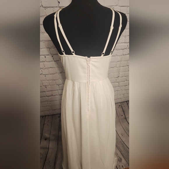 Adrianna Papell White Beaded Front Accent Dress - Picture 3 of 9